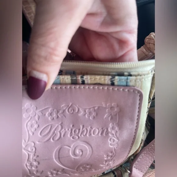 Brighton Leili Dusty Rose Straw Tote EUC - Picture 7 of 13